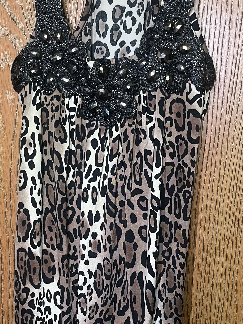 Lipstick Boutique Leopard Print Party Dress in Beige, Brown & Black